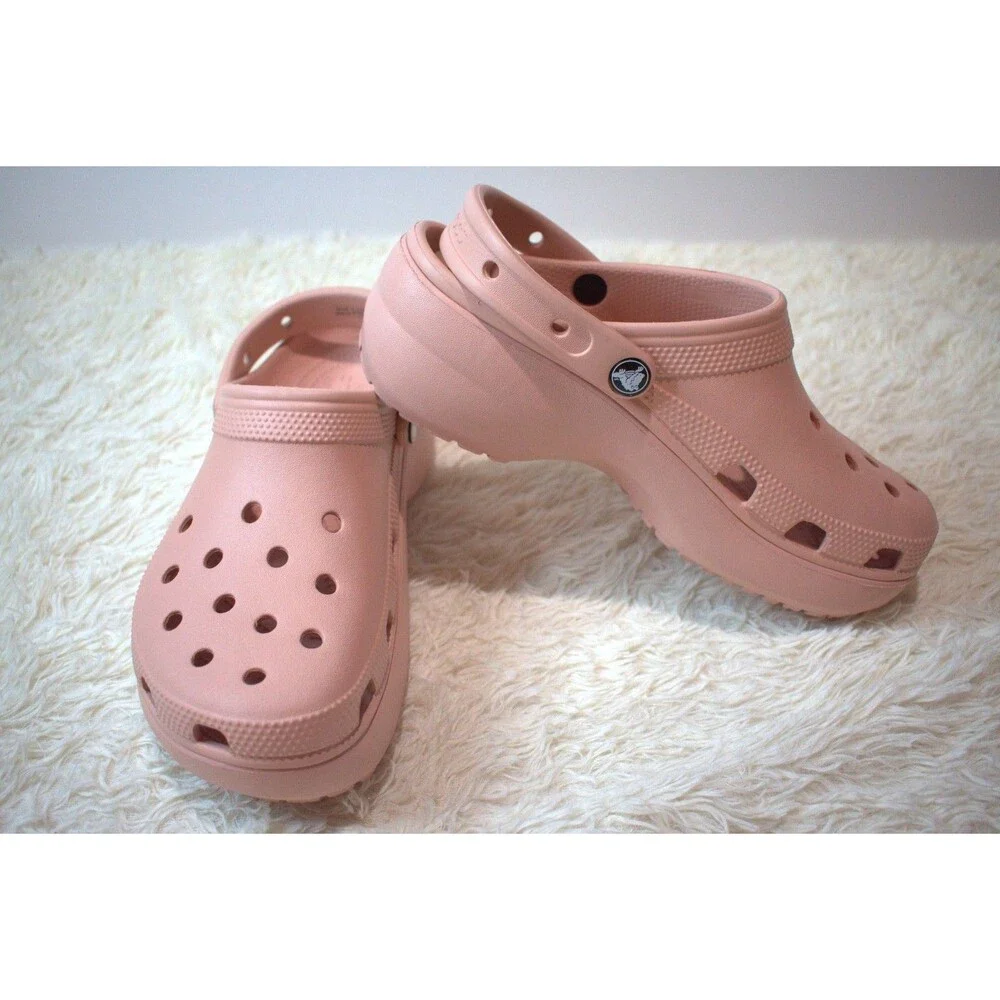 Crocs Platform Comfort Clogs in Blush Pink/Peachy (206750‑6I8) - Women’s Size 9